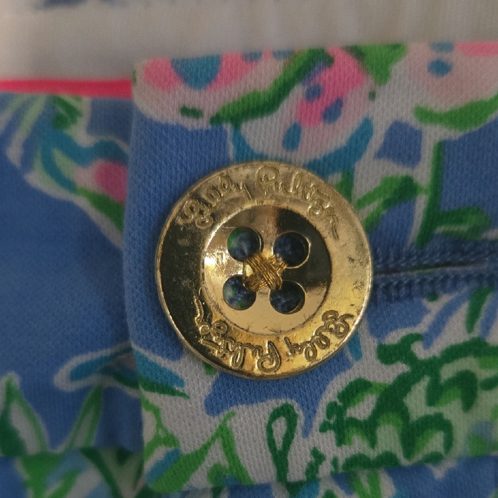 Lilly Pulitzer Blue Tropical Floral Bermuda Shorts - Picture 2 of 6